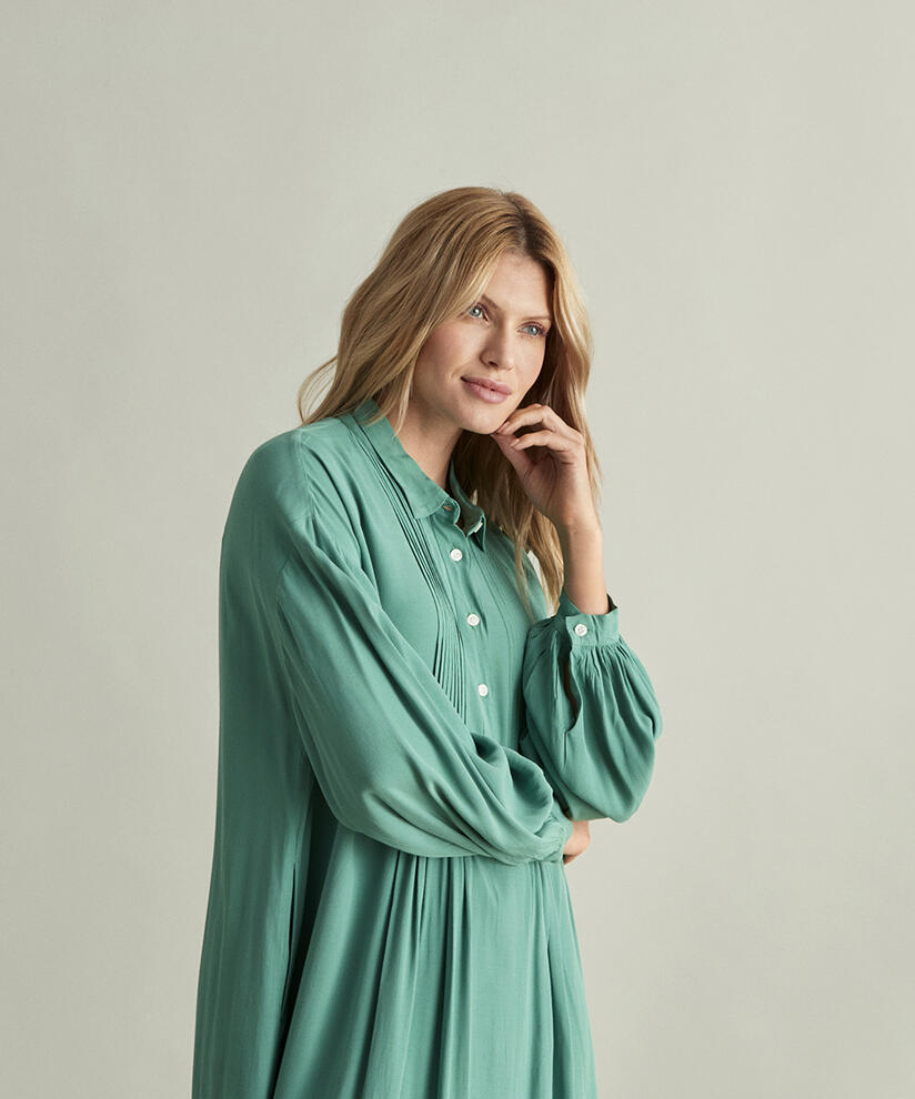 NICKY SHIRT DRESS, Bottle Green
