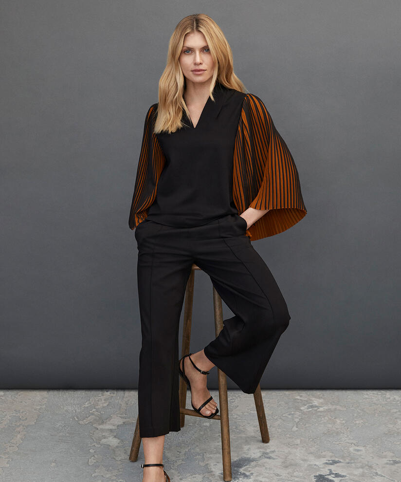 BIRGITTE JERSEY TOP, Black/Monk