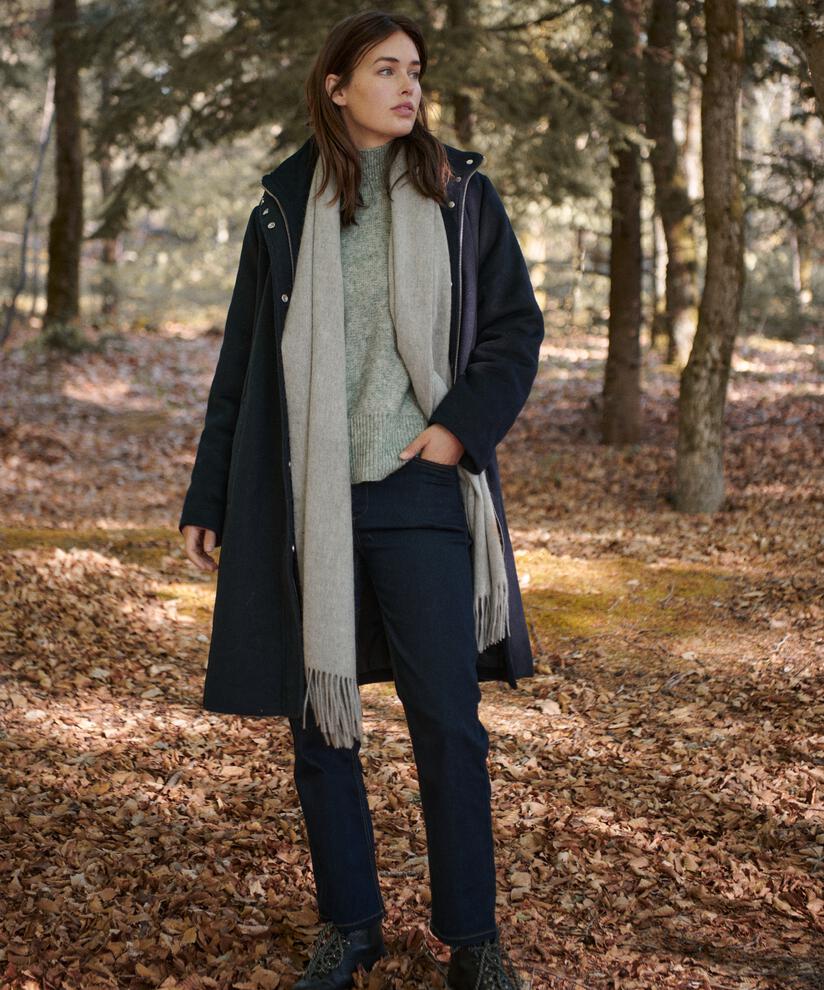 Trine Wool Coat, Navy, hi-res