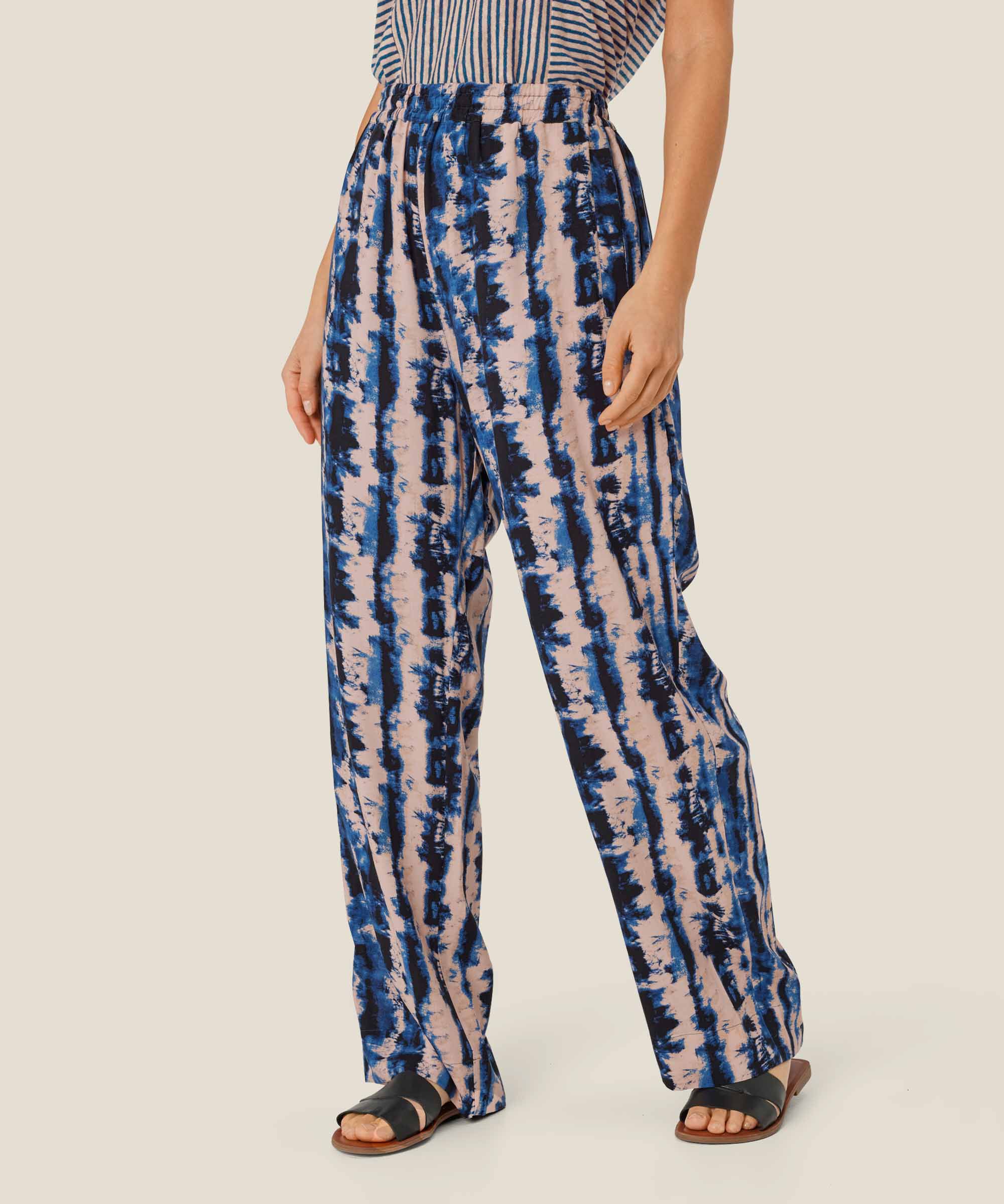 Peonos Trousers, Navy Peony