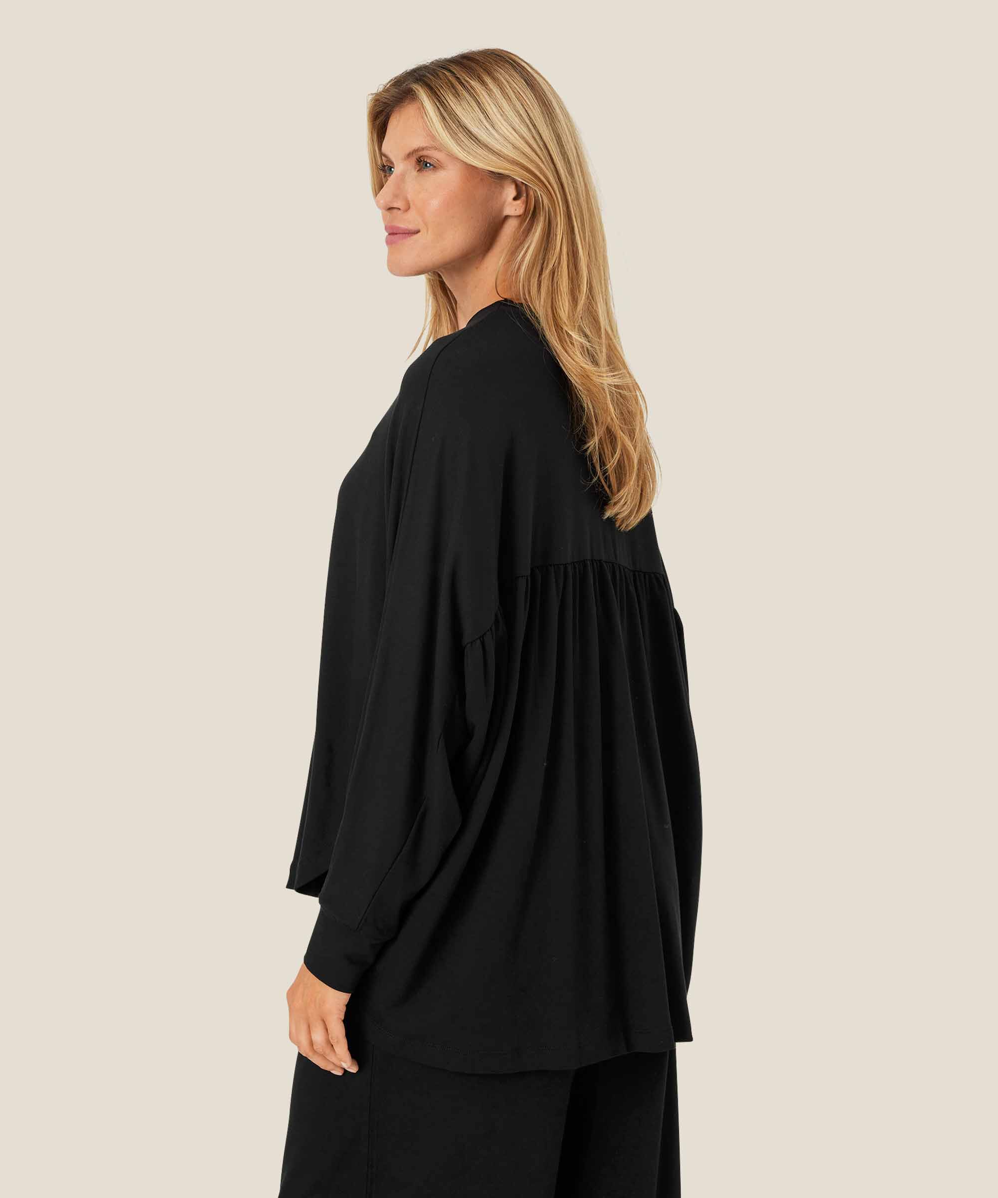 Dema Jersey Top, Black