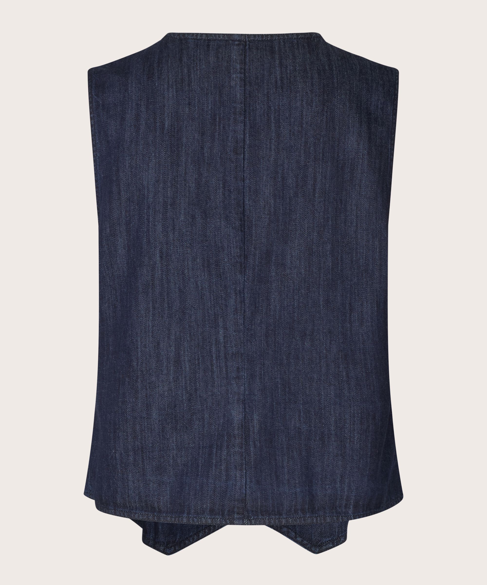 Julesa Denim Waistcoat, Dark Denim