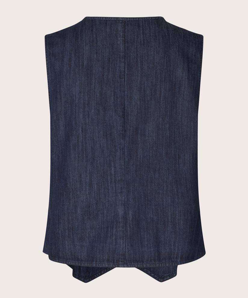 Julesa Denim Waistcoat, Dark Denim