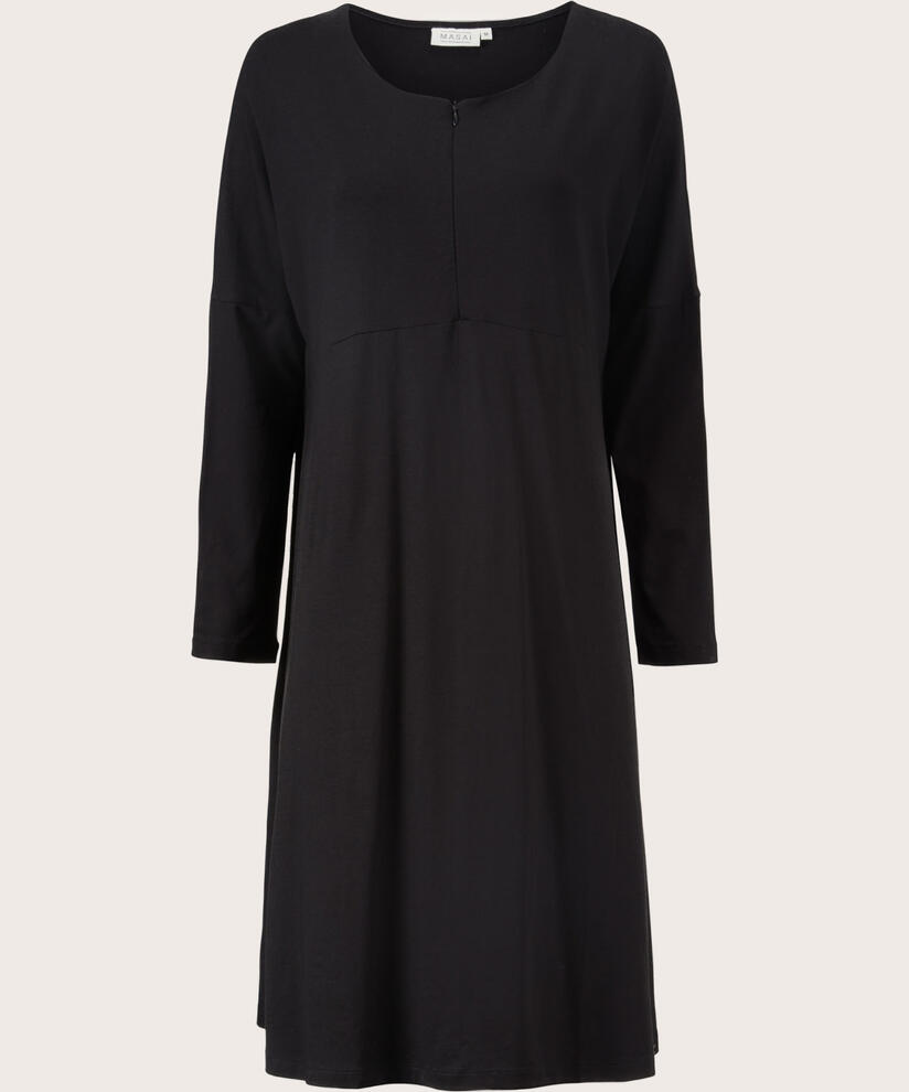 NABSA JERSEY DRESS, Black, hi-res