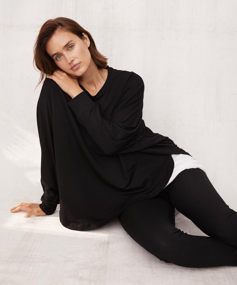 Dema Jersey Top, Black