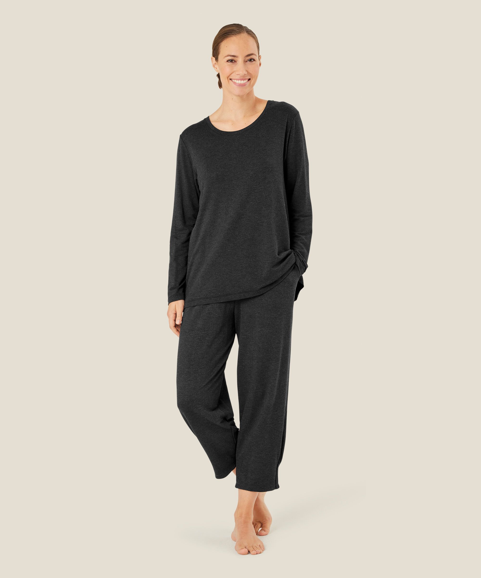 PERSINI JERSEY TROUSERS, D. Grey mel.