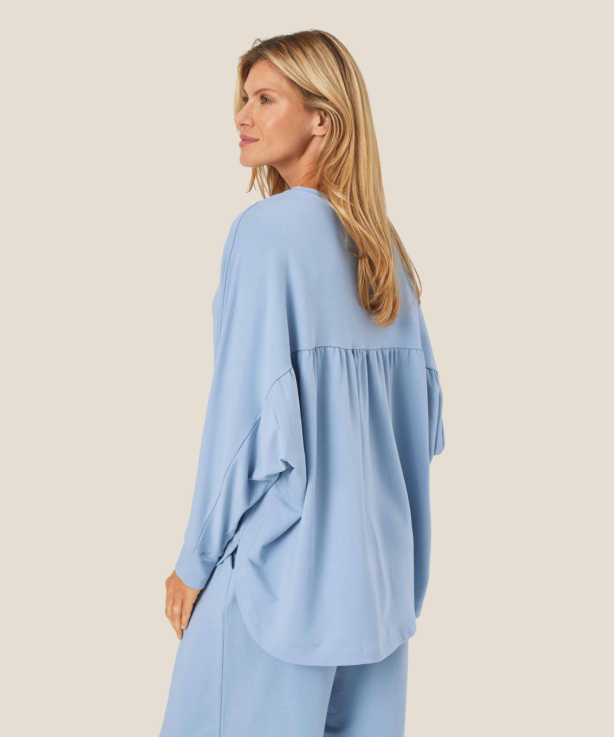 Dema Jersey Top, Blue Fog