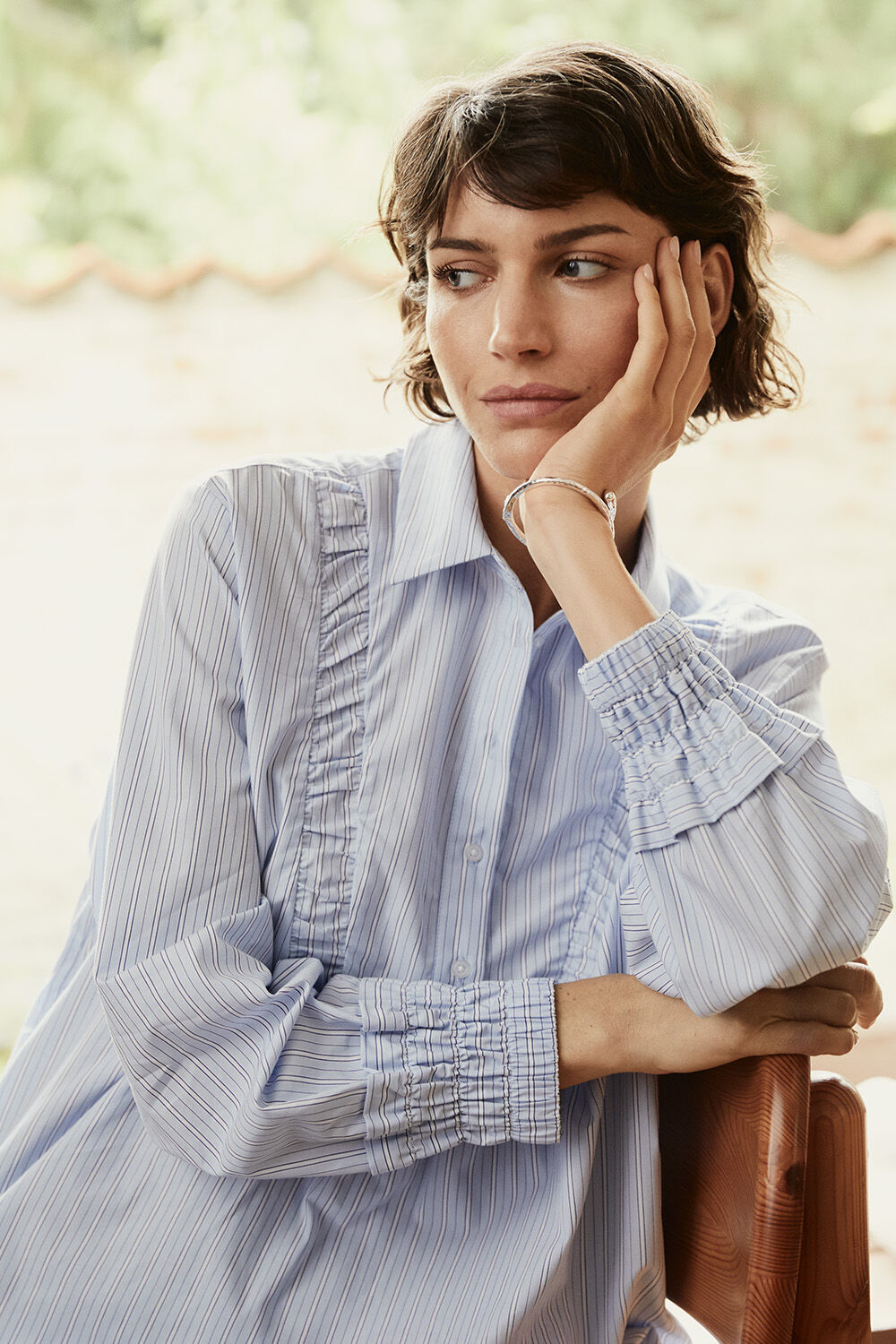 Getisha Tunic - Placid Blue, Ryselle Bracelet - Silver