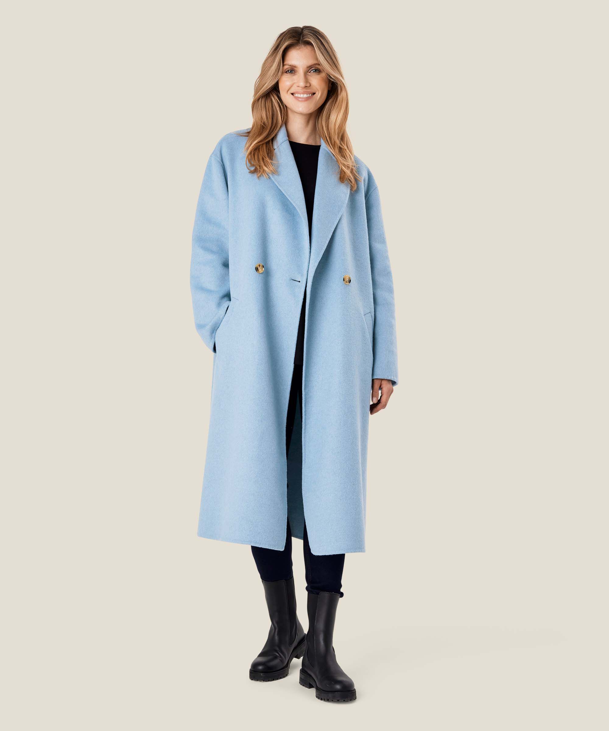 Tasha Wool Coat, Ashley Blue