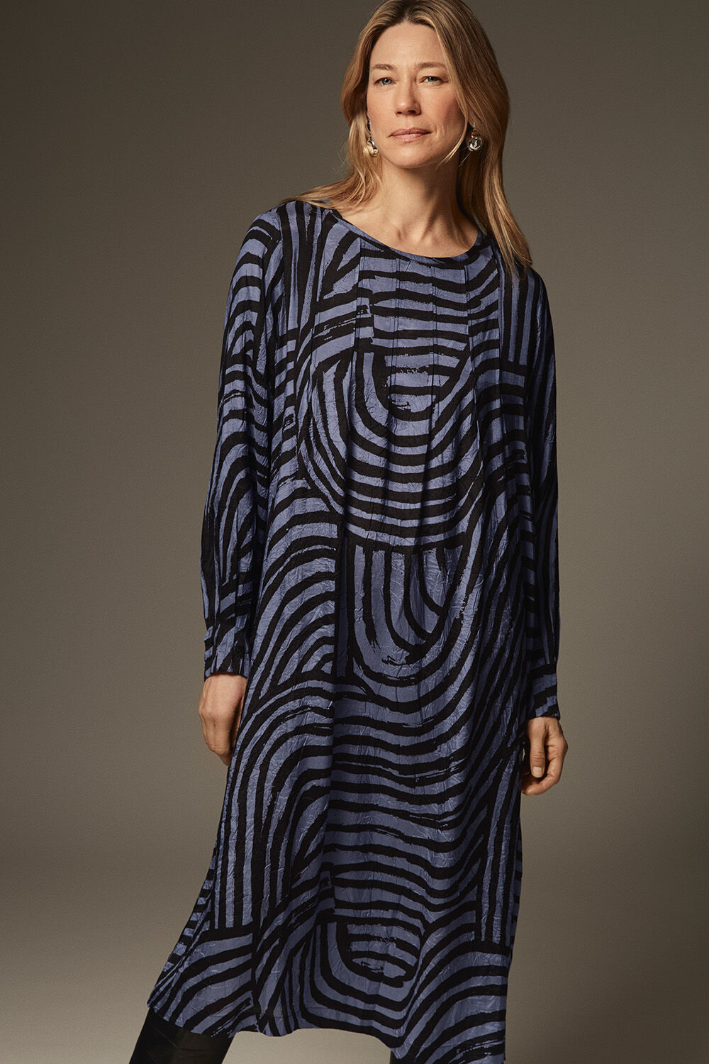 Navola Dress - Bijou Blue, Rayani Earrings - Silver