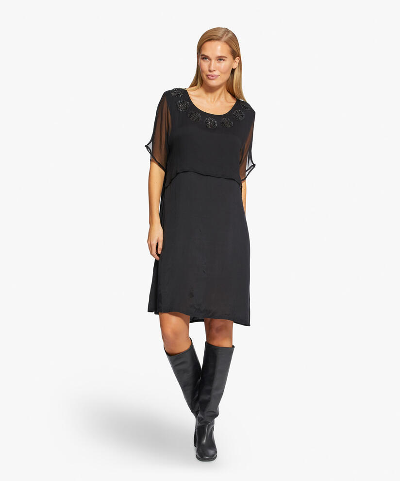 OZIA DRESS, Black, hi-res
