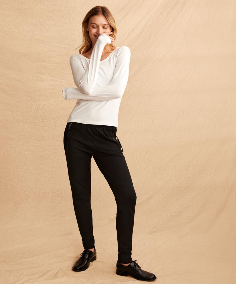 Parissi Jersey Trousers, Black