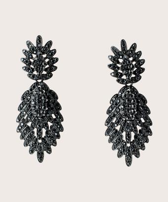 Rahima Earrings, Black, hi-res