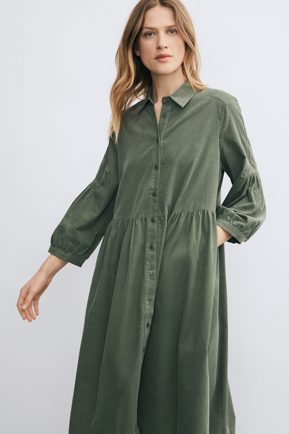 Nyslin Shirt Dress - Agave Green