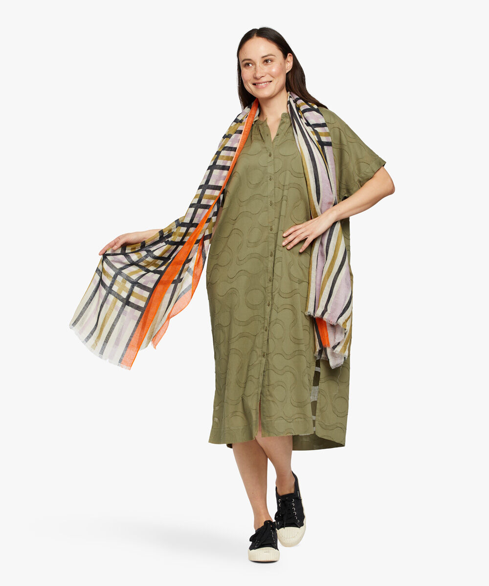 ACELIA SCARF, W Aster/Mblue