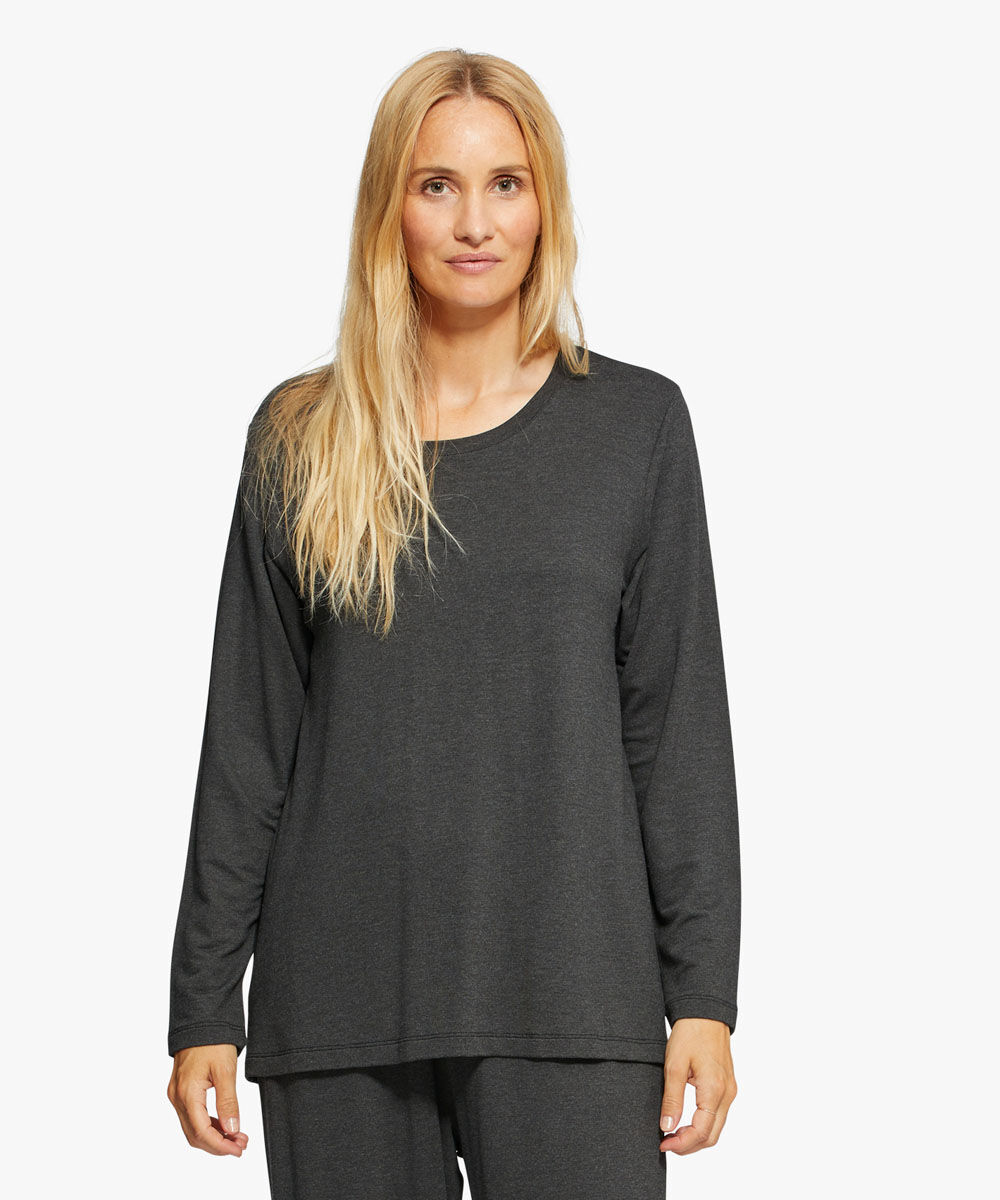 Berta JERSEY Top, D. Grey mel.