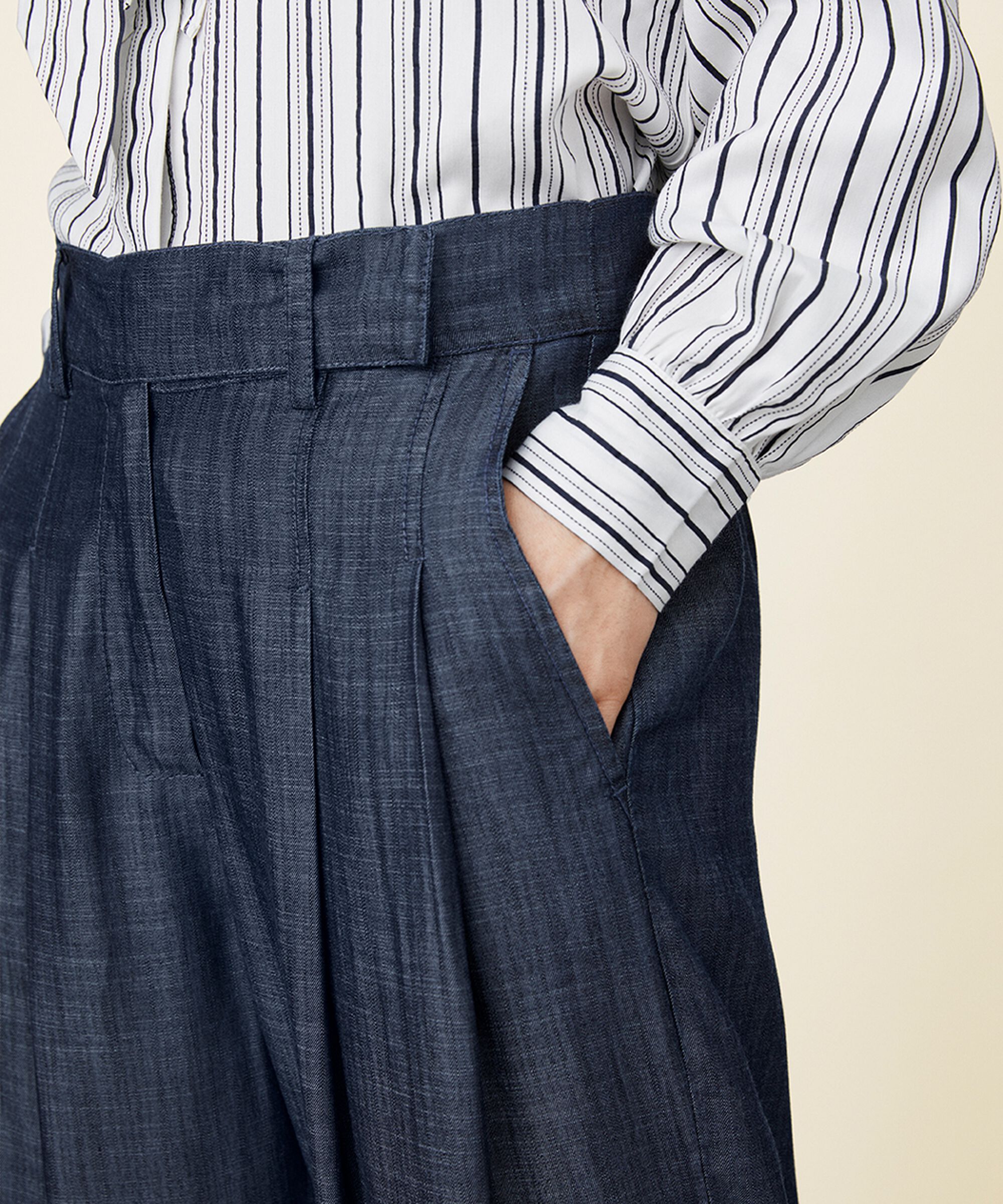 Perlinas Trousers, Blue Denim