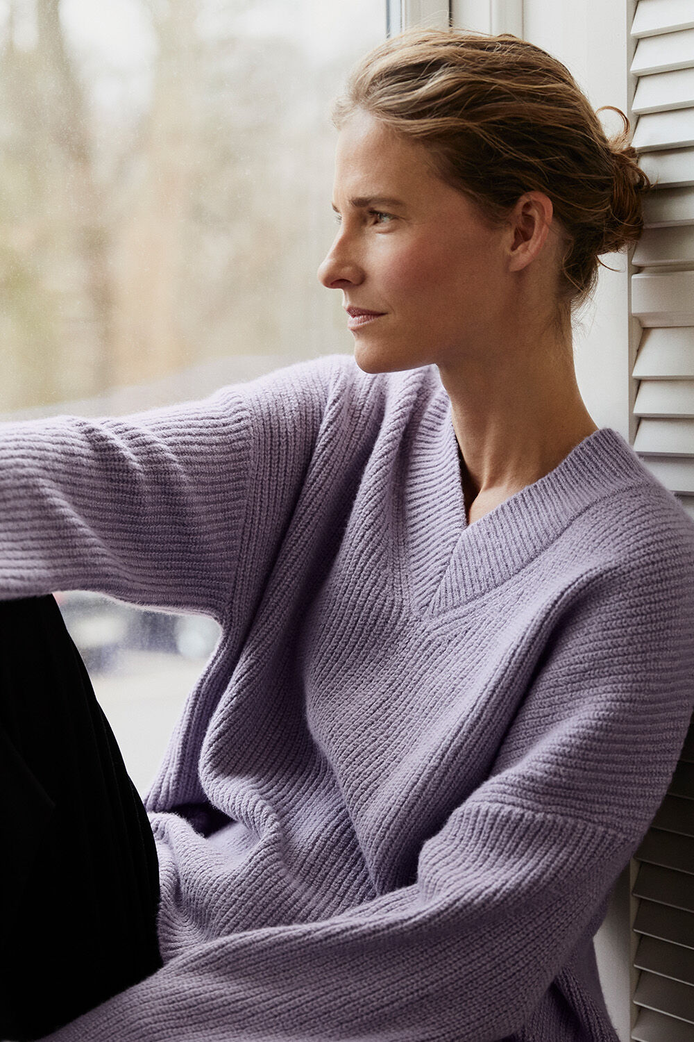 Fayima Pullover - Wisteria, Palvessa Denim Trousers - Dark Denim