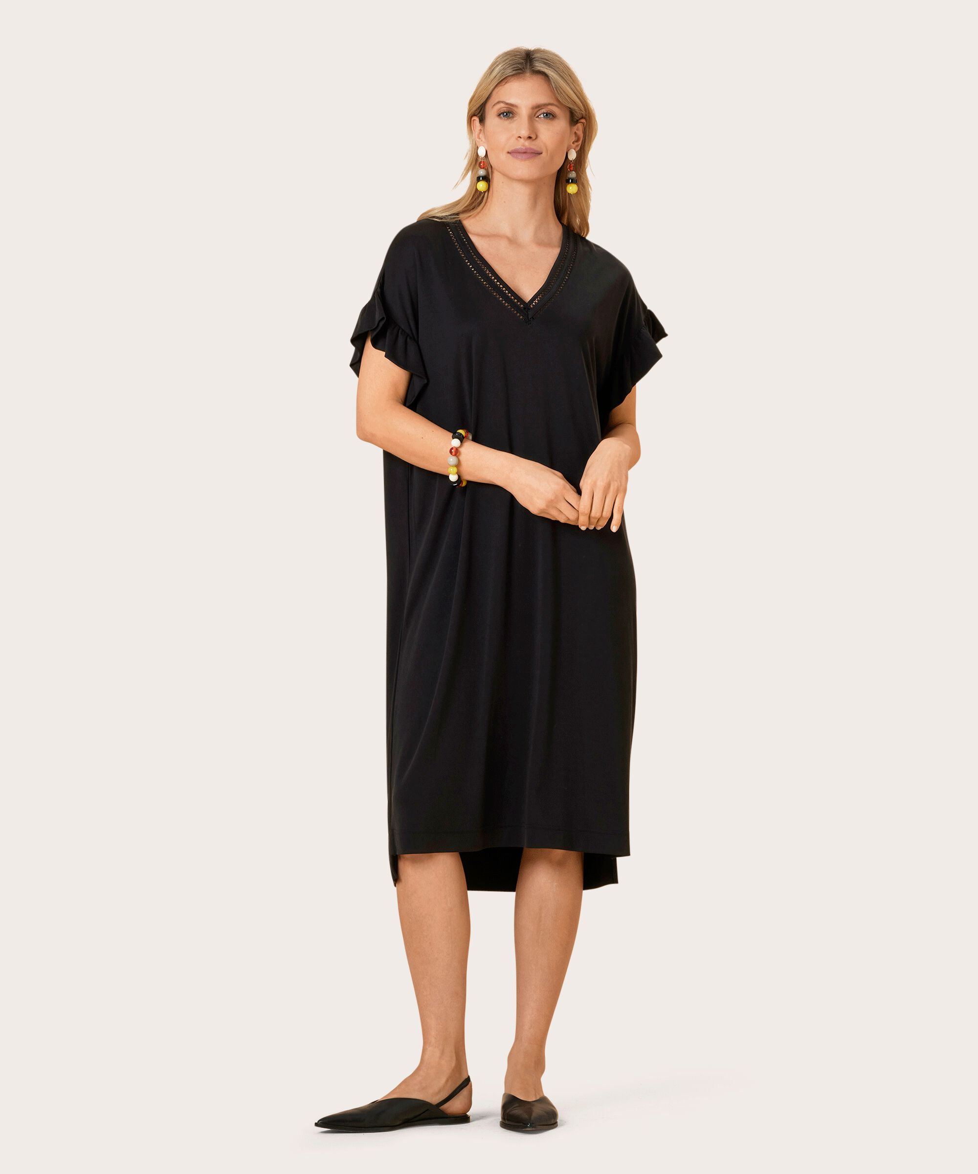 NYSAMA JERSEY DRESS, Black