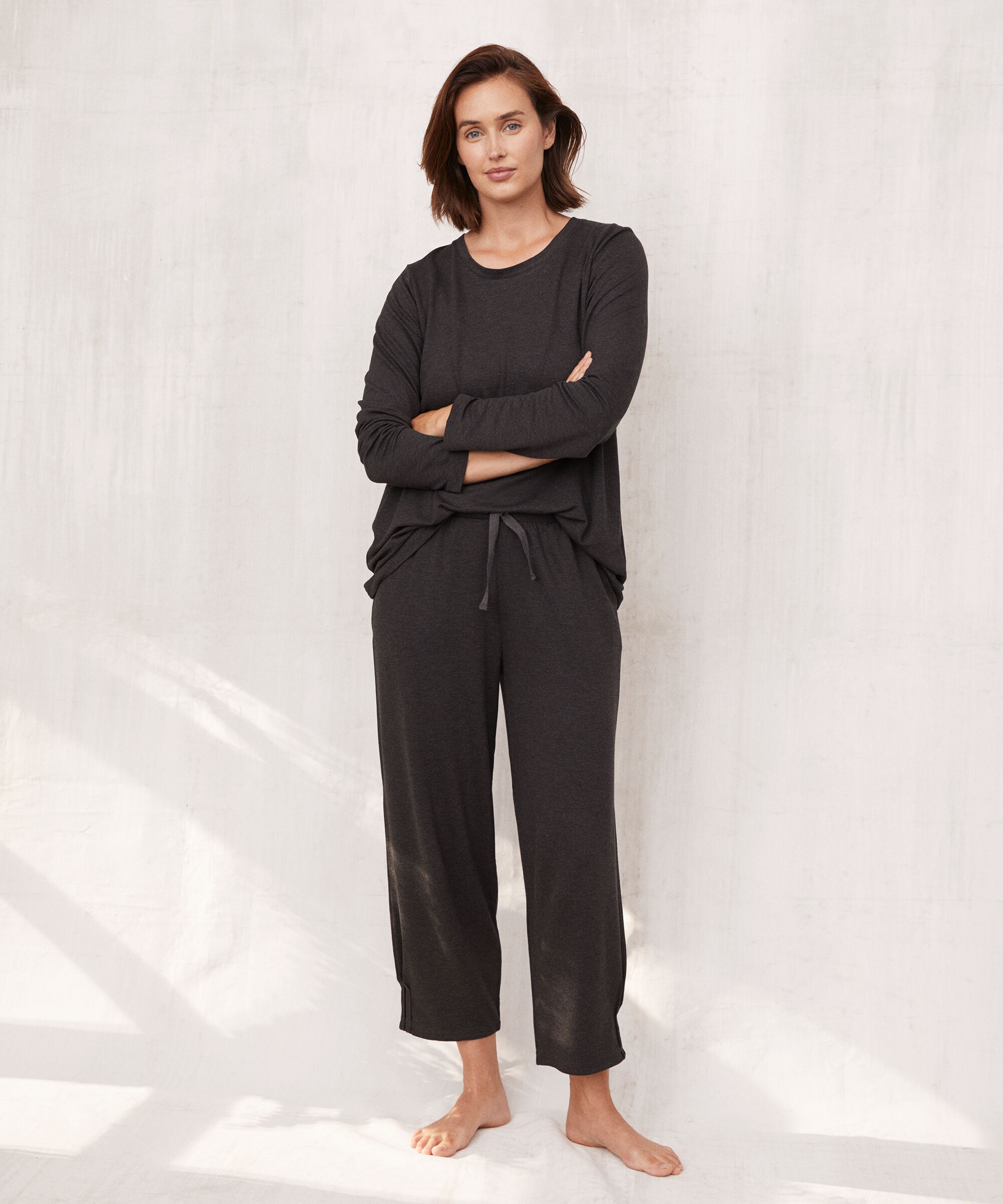 PERSINI JERSEY TROUSERS, D. Grey mel.