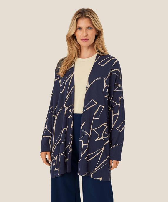 Ilkal JERSEY Cardigan, Navy Blazer