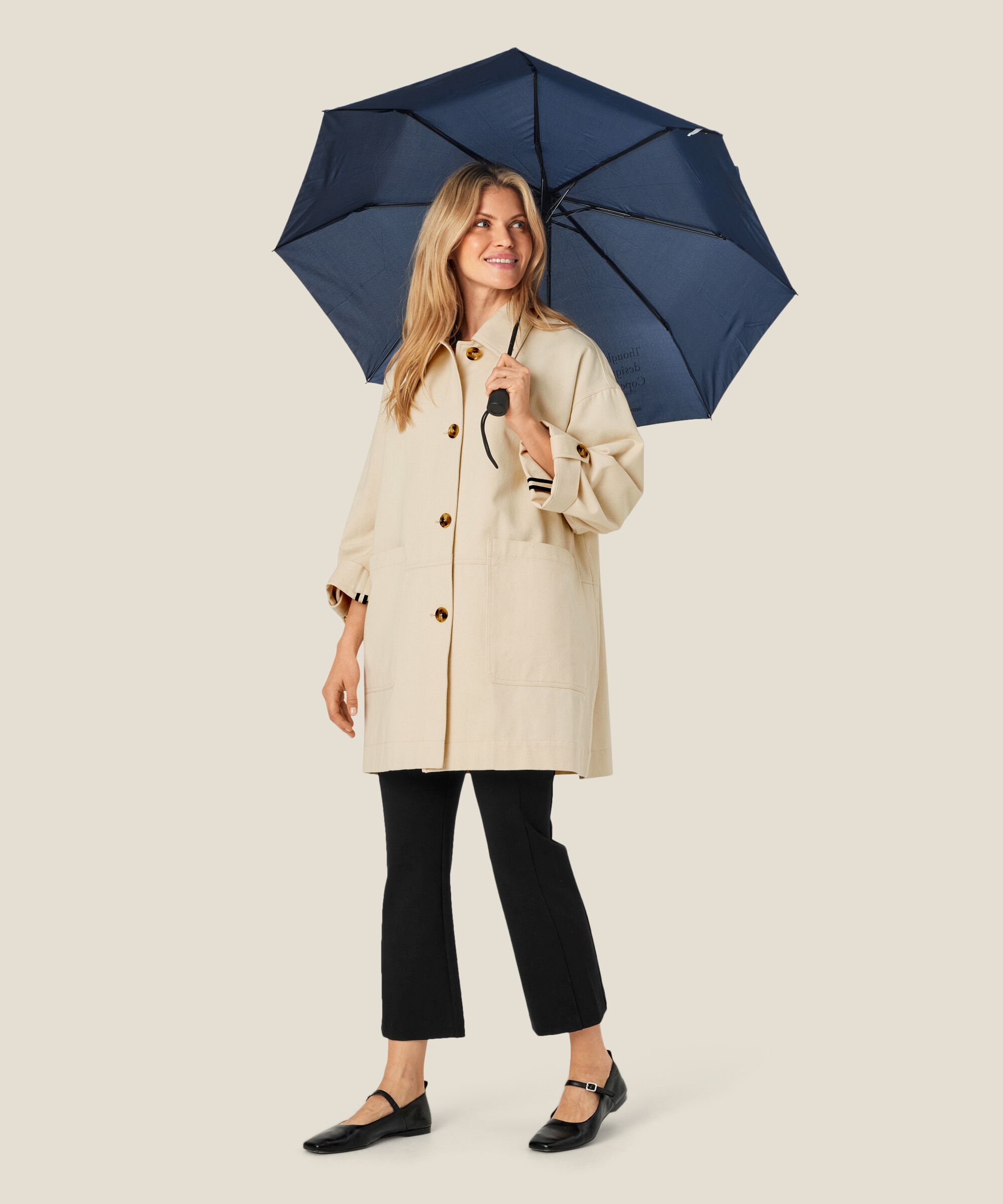 Folding umbrella with logo, Navy