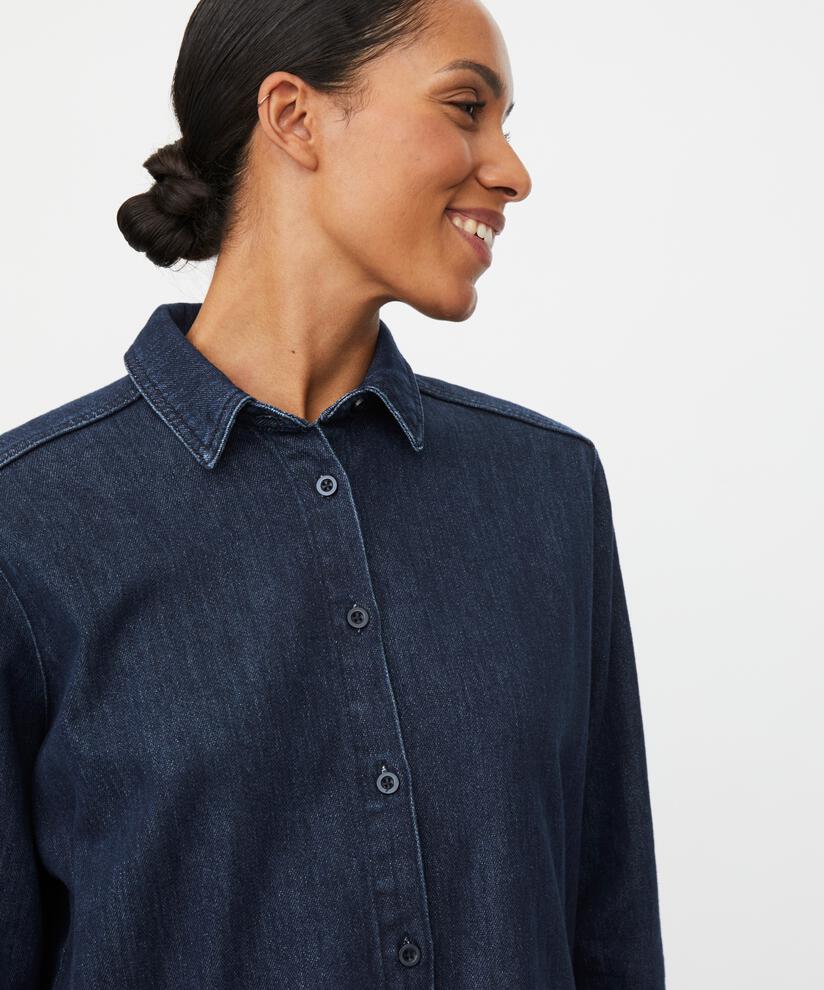 Ishana Denim Shirt, Dark Denim