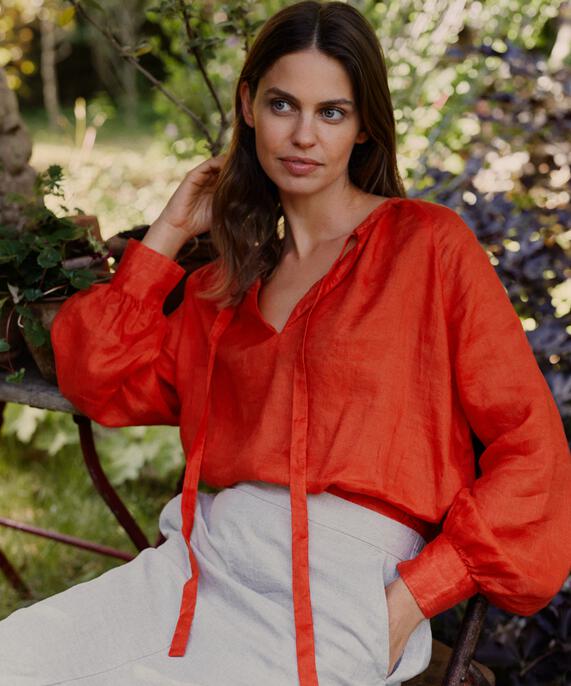 Dortea Blouse, Orange com