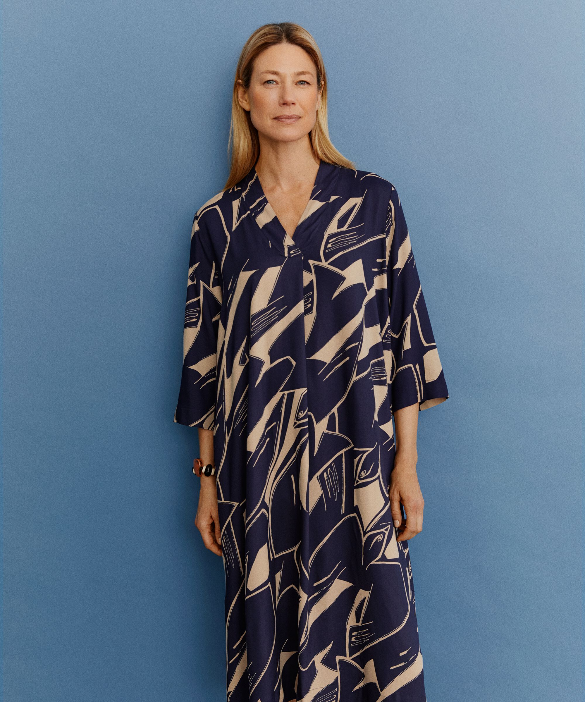 Nasiso Dress, Navy Blazer