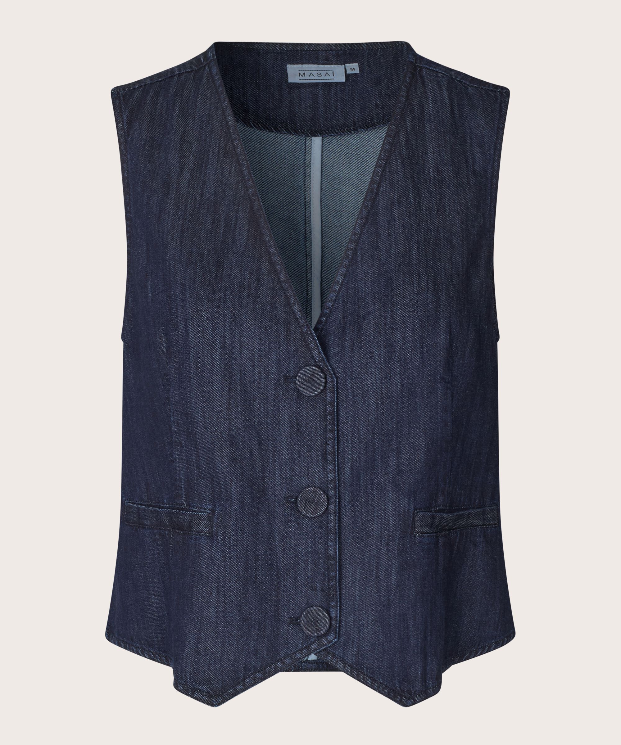 Julesa Denim Waistcoat, Dark Denim