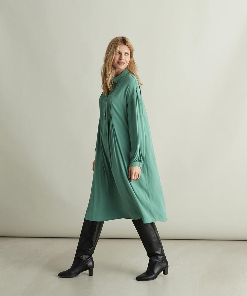 NICKY SHIRT DRESS, Bottle Green