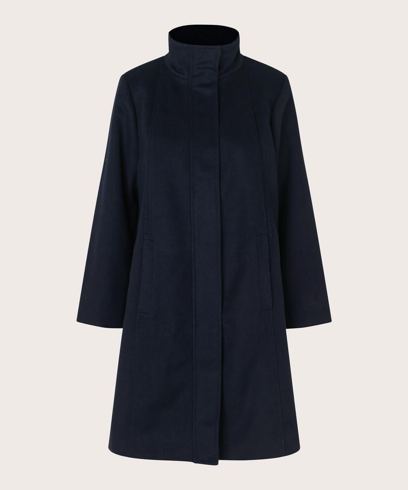 Trine Wool Coat, Navy, hi-res