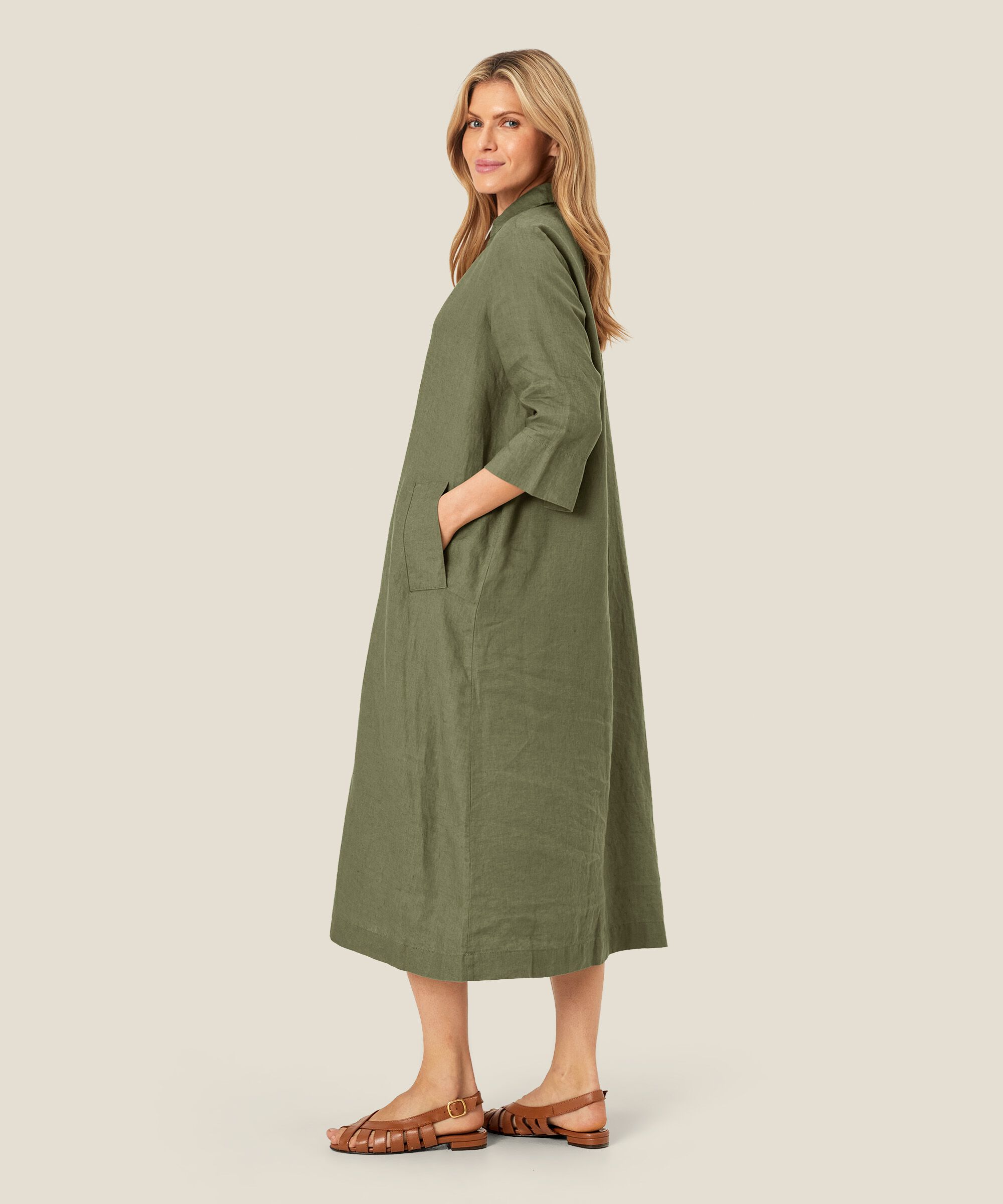 Nikeeta Dress, D. Lichen Green