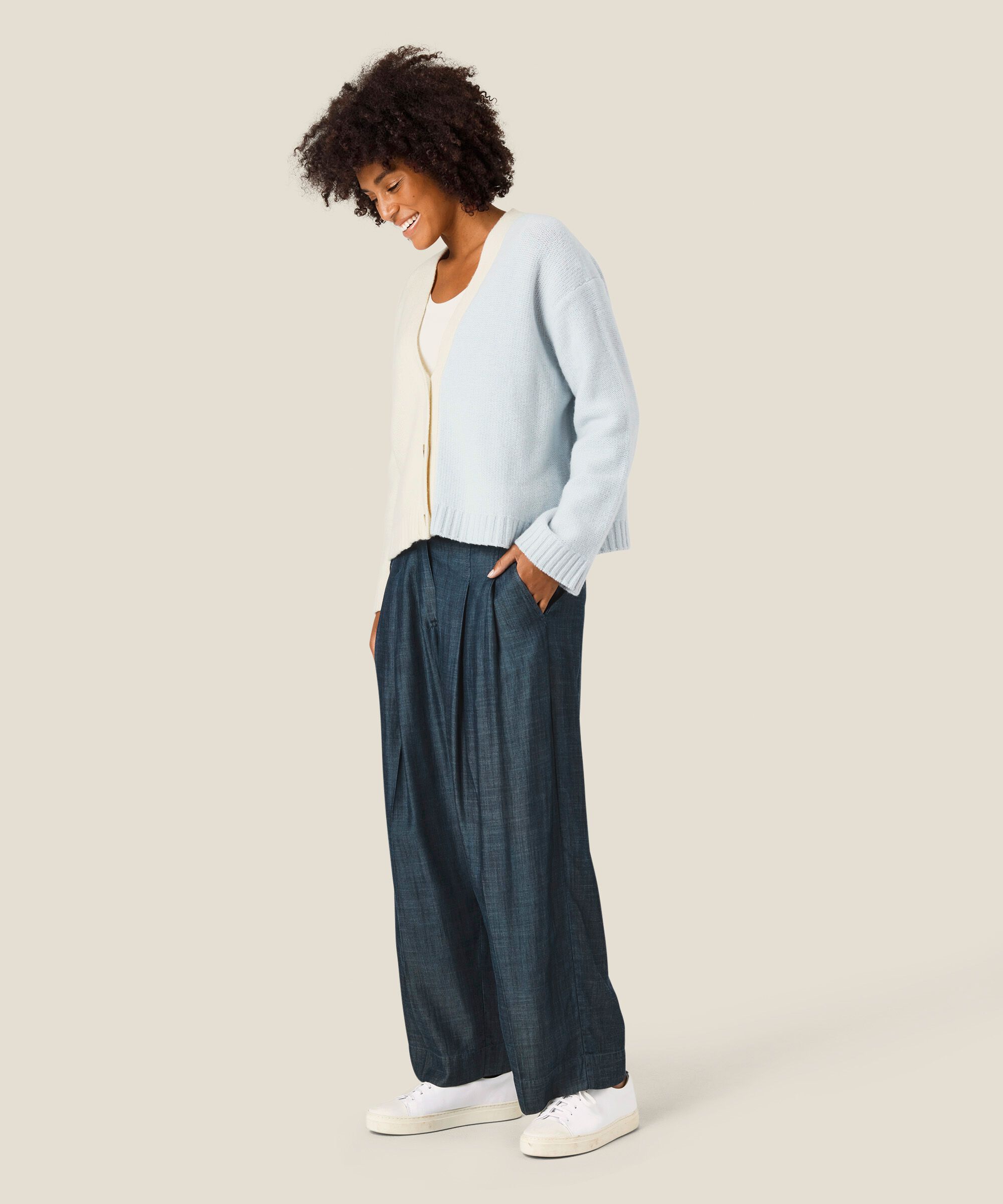 Perlinas Trousers, Blue Denim