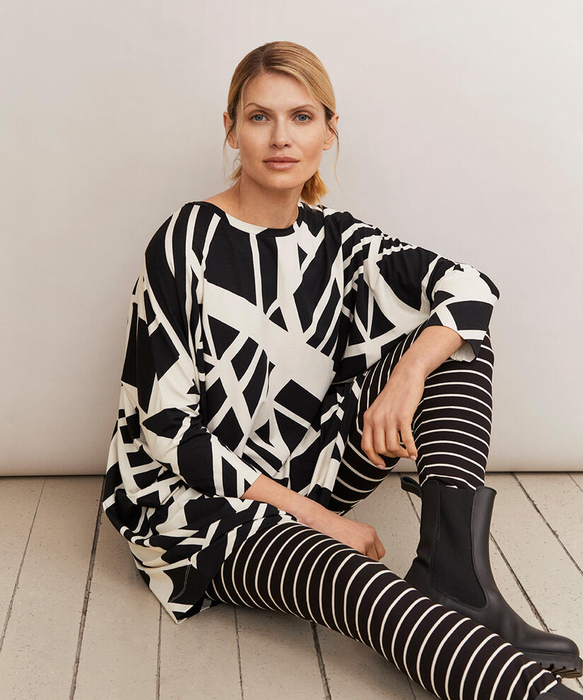 GABINI JERSEY TUNIC, Black