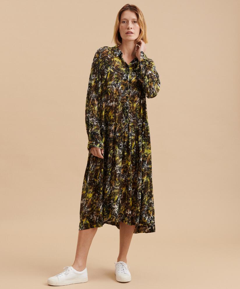Nergis Dress, Green Sheen