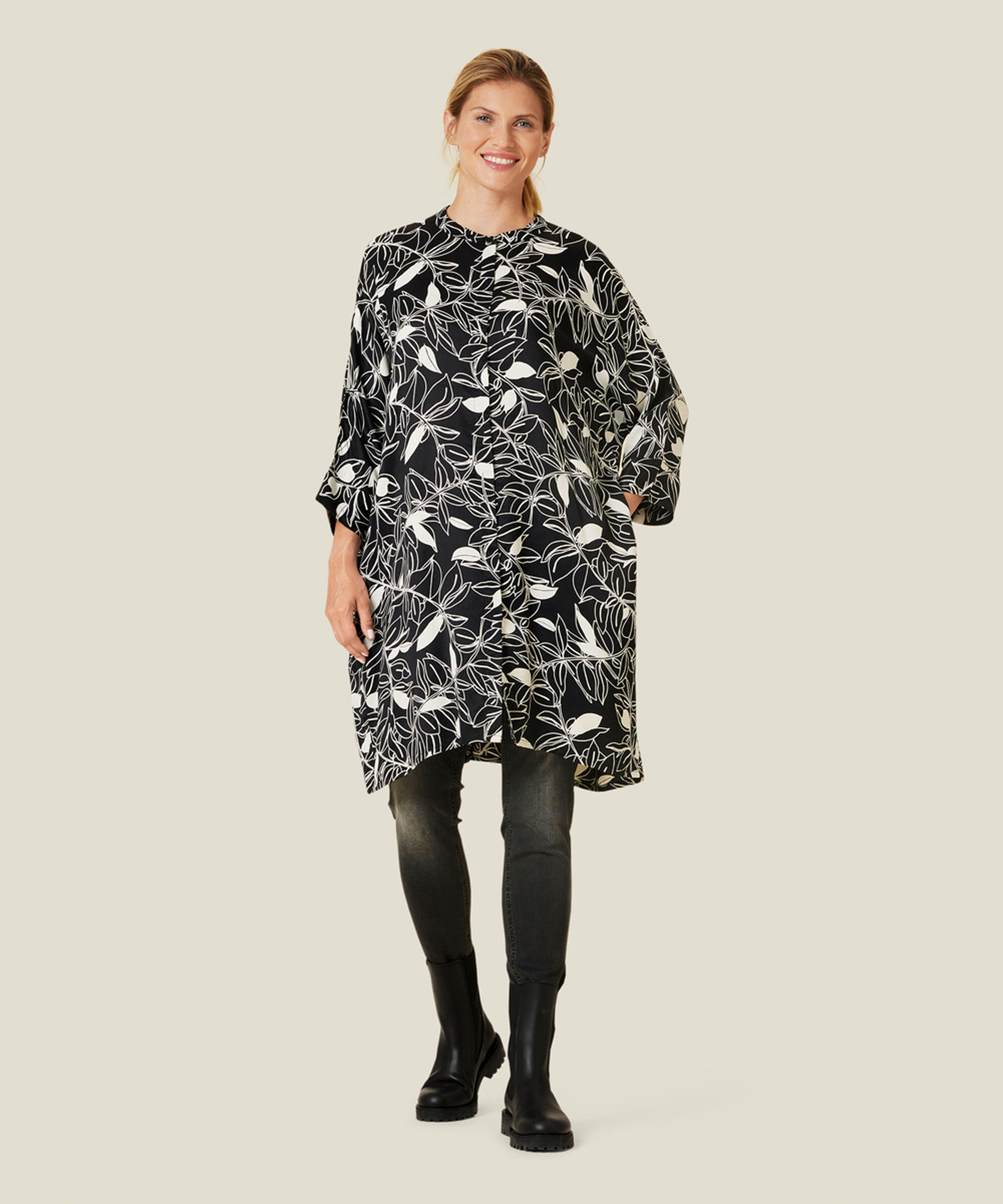 IOSETTA SHIRT DRESS, Black