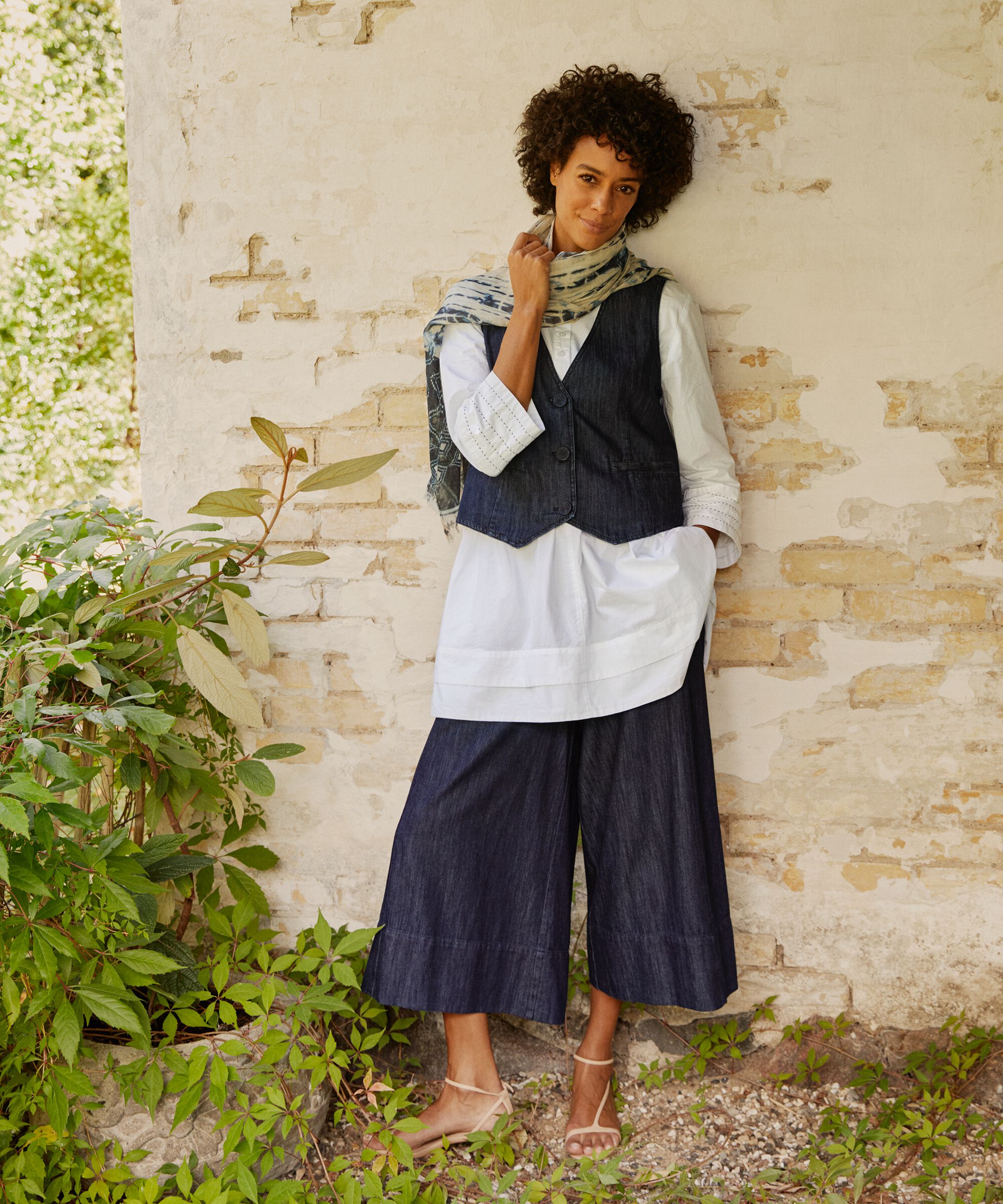 Julesa Denim Waistcoat, Dark Denim