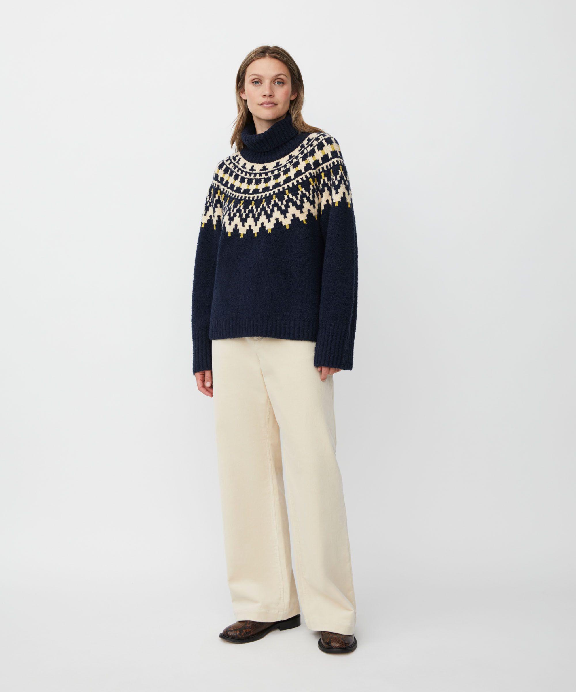 Fatima Pullover, Navy Blazer