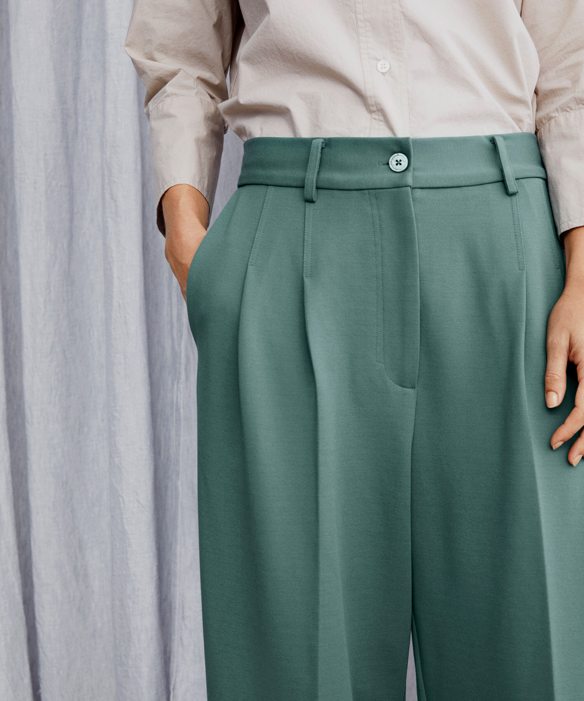 Perlinam JERSEY Trousers, Balsam Green