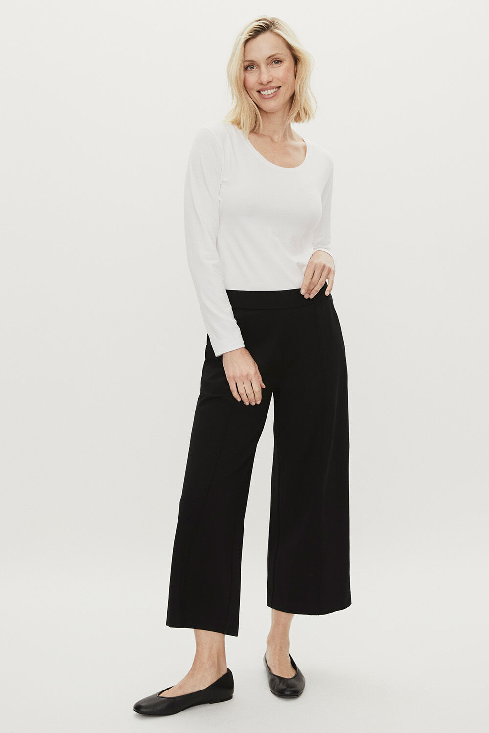 Creama JERSEY Top - White, Piana JERSEY Trousers - Black