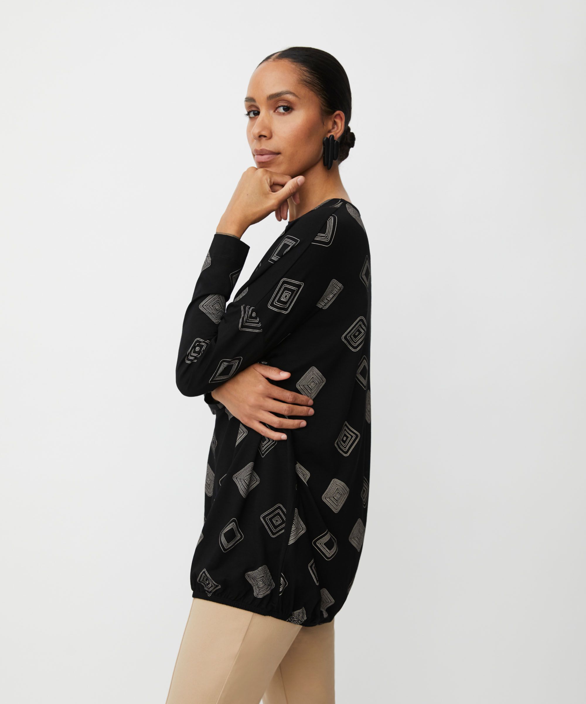 Baggy JERSEY Top, Black