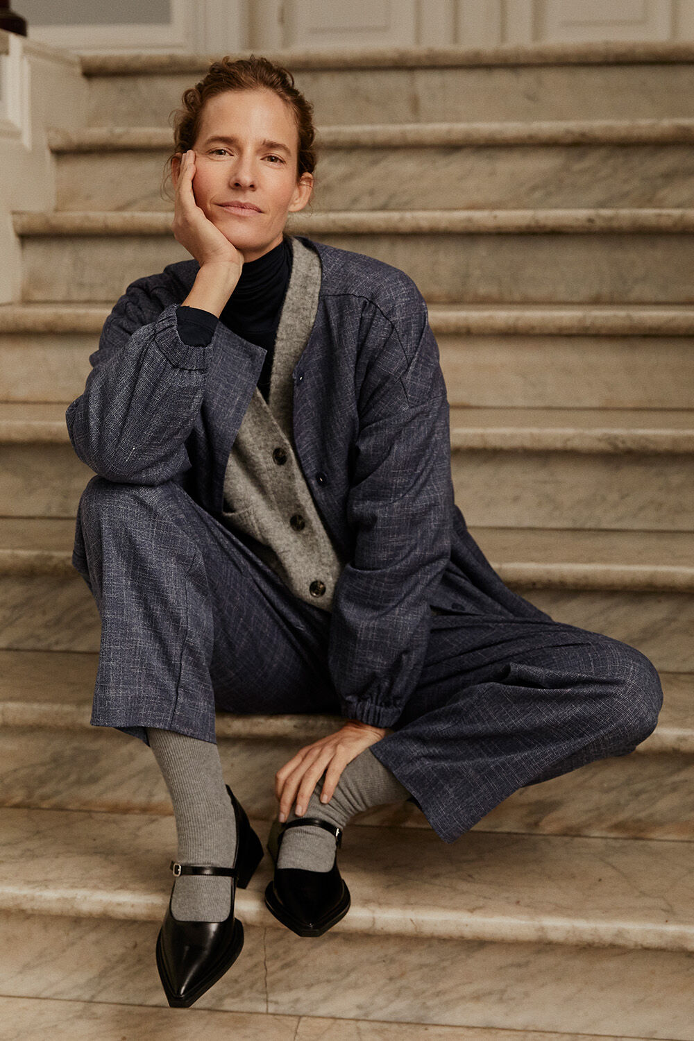 Jettana Jacket - Navy Blazer, Brooklyn JERSEY Top - Black, Philadelphia Trousers - Navy Blazer, Lexie Cardigan - Navy Blazer