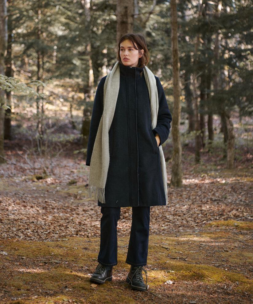Trine Wool Coat, Navy, hi-res
