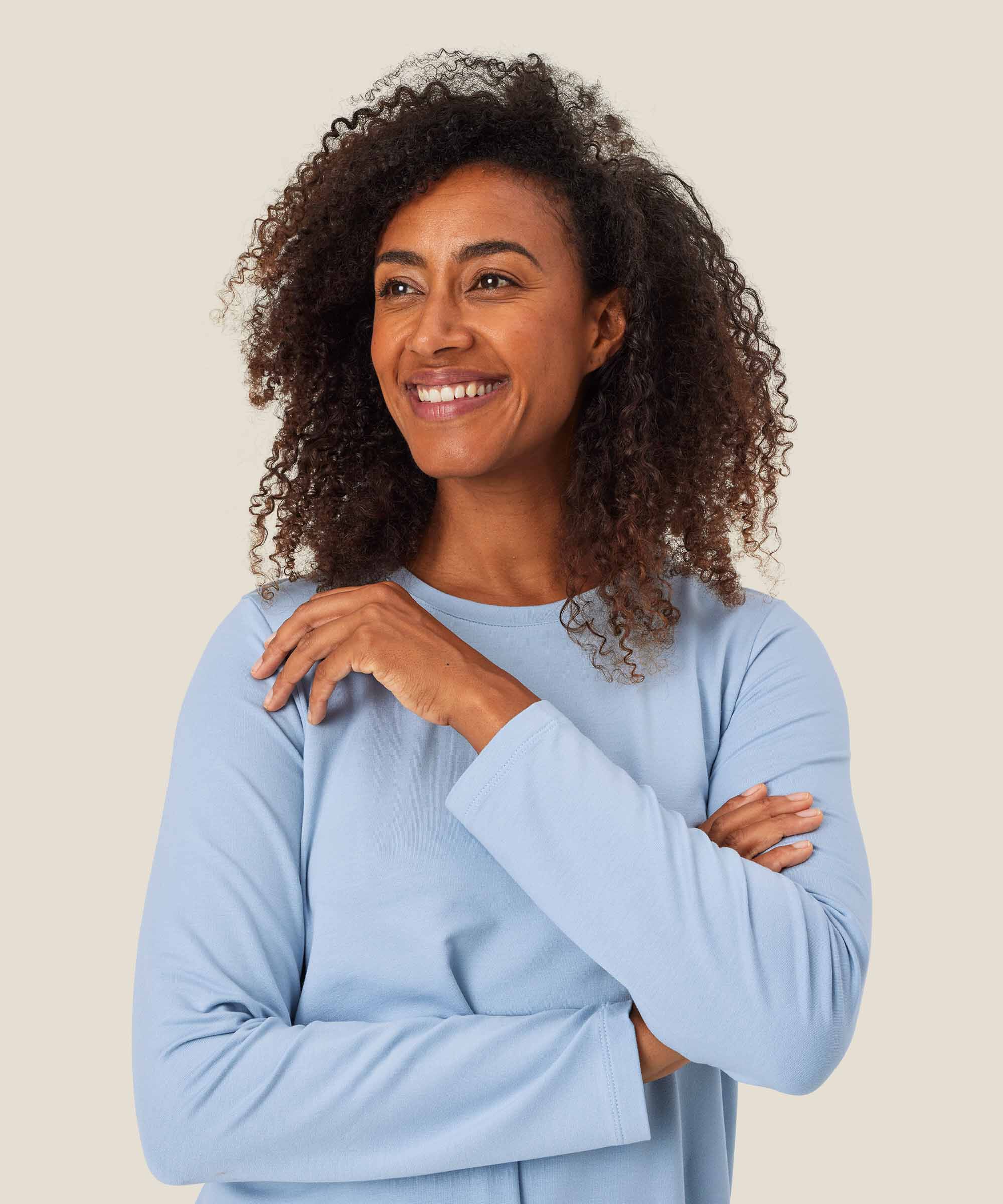 Berta JERSEY Top, Blue Fog