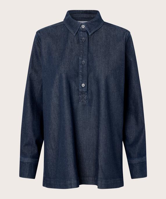 Delaney Denim Top, Dark Denim