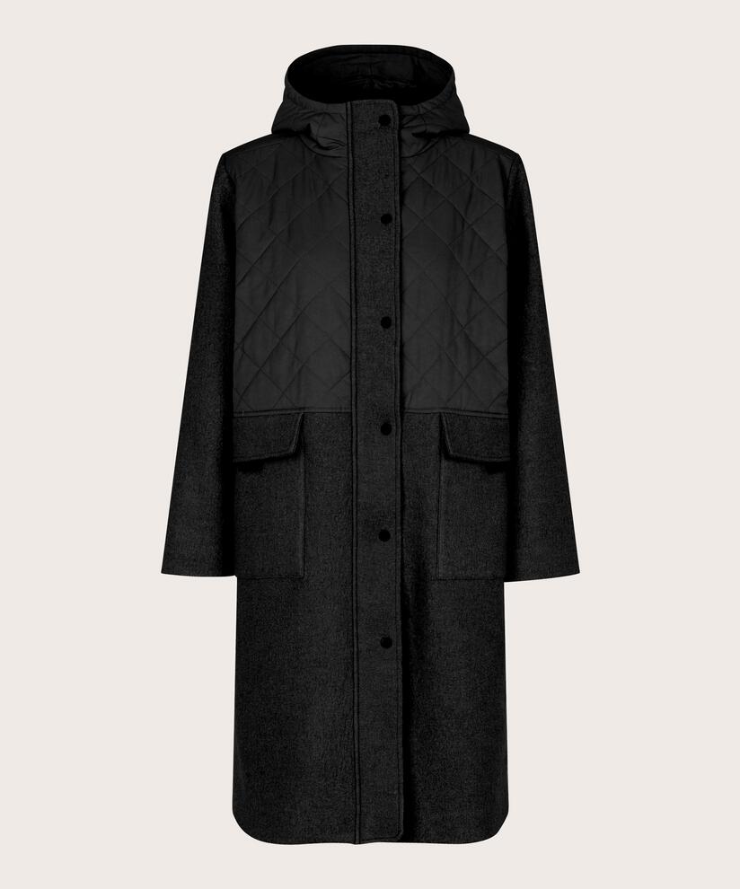 Tamsin Wool Coat, Black