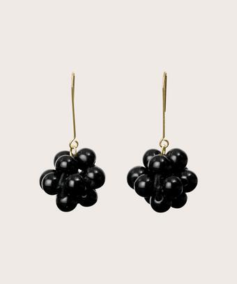 Raji Earrings, Black, hi-res
