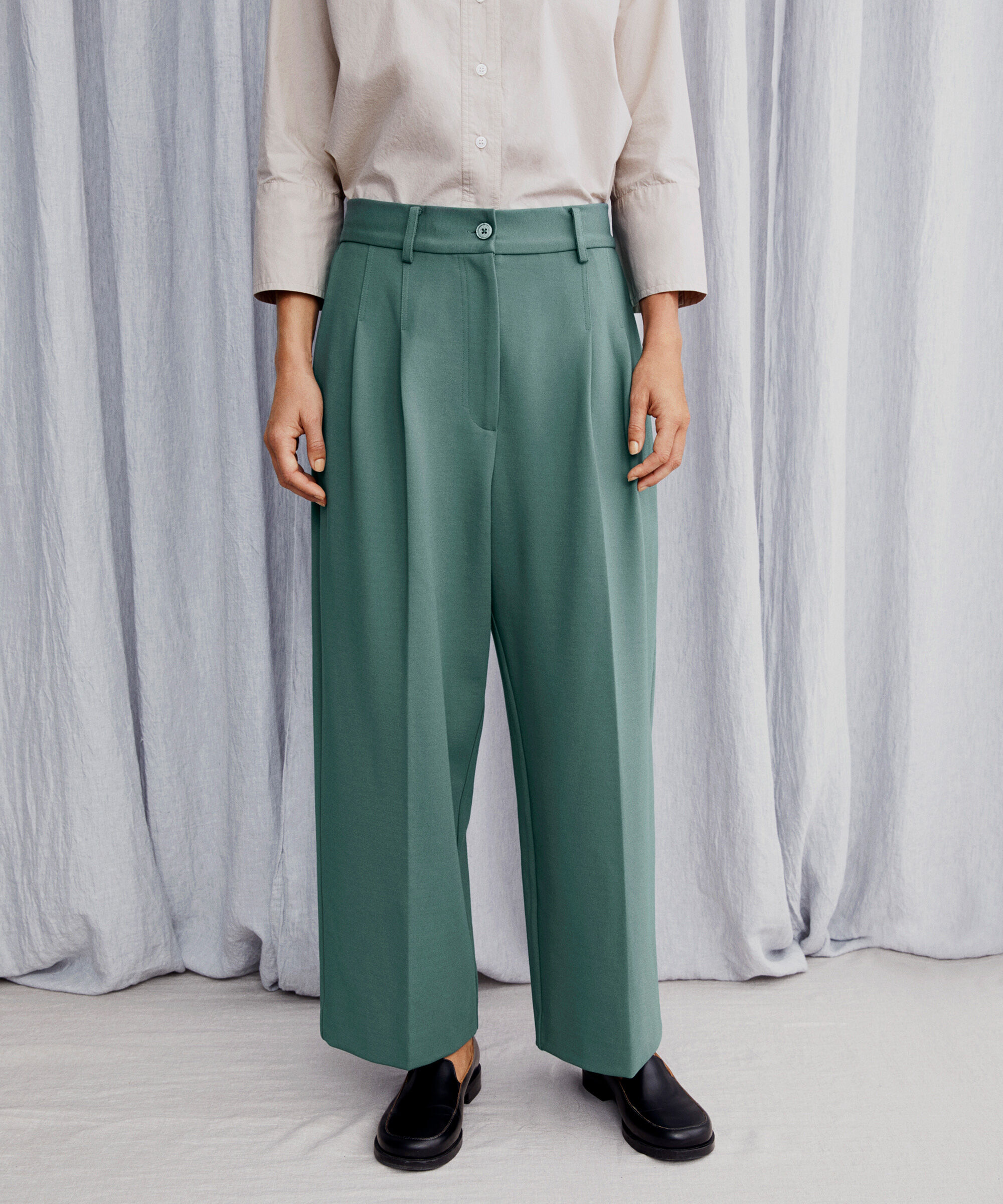 Perlinam JERSEY Trousers, Balsam Green
