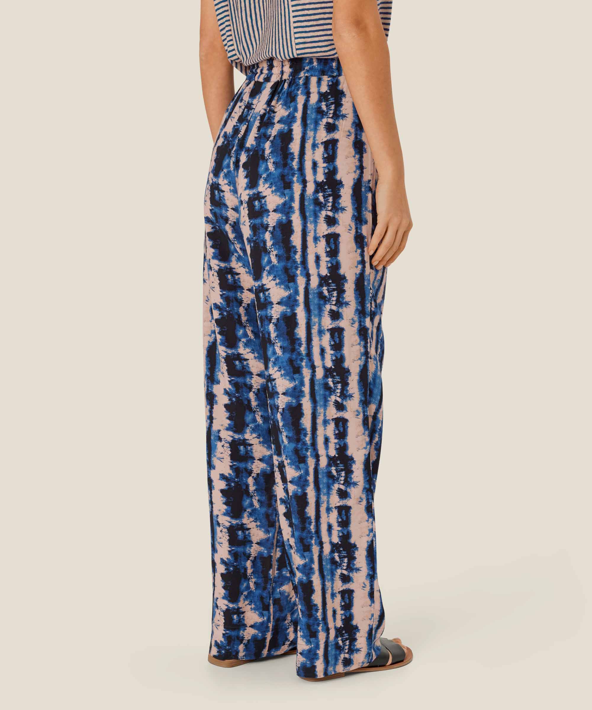Peonos Trousers, Navy Peony